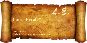 Loos Ernő névjegykártya